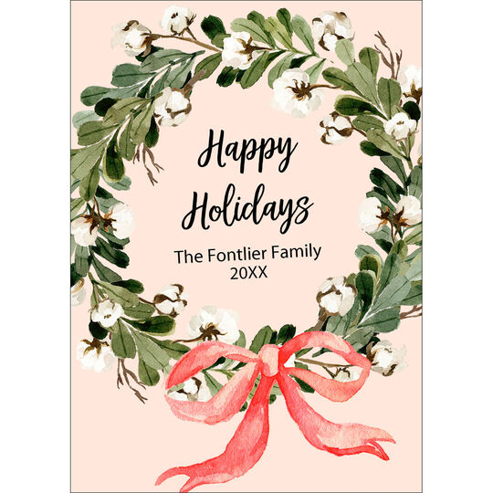 Sentiment Wreath Flat Holiday Cards